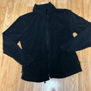 Salina Size L Black zip up long sleeve jacket. Two side zip pockets